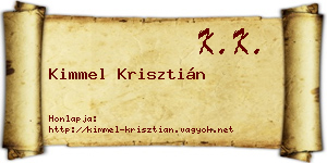 Kimmel Krisztián névjegykártya