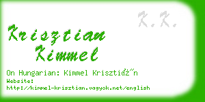 krisztian kimmel business card